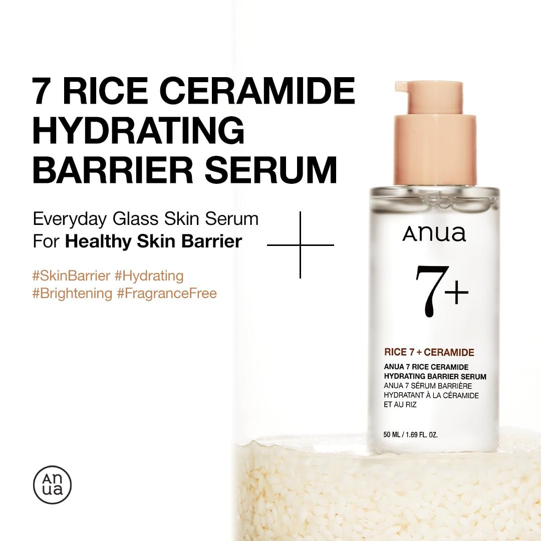 ANUA RICE CERAMIDE 7 HYDRATING BARRIER SERUM, Brightening, Hydrating Serum for Face, Rice, Hyaluronic Acid, Niacinamide, Fragrance-free, Non comodogenic, Glass Skin, Korean Skin Care, 50ml/1.69fl.oz. - Image 2