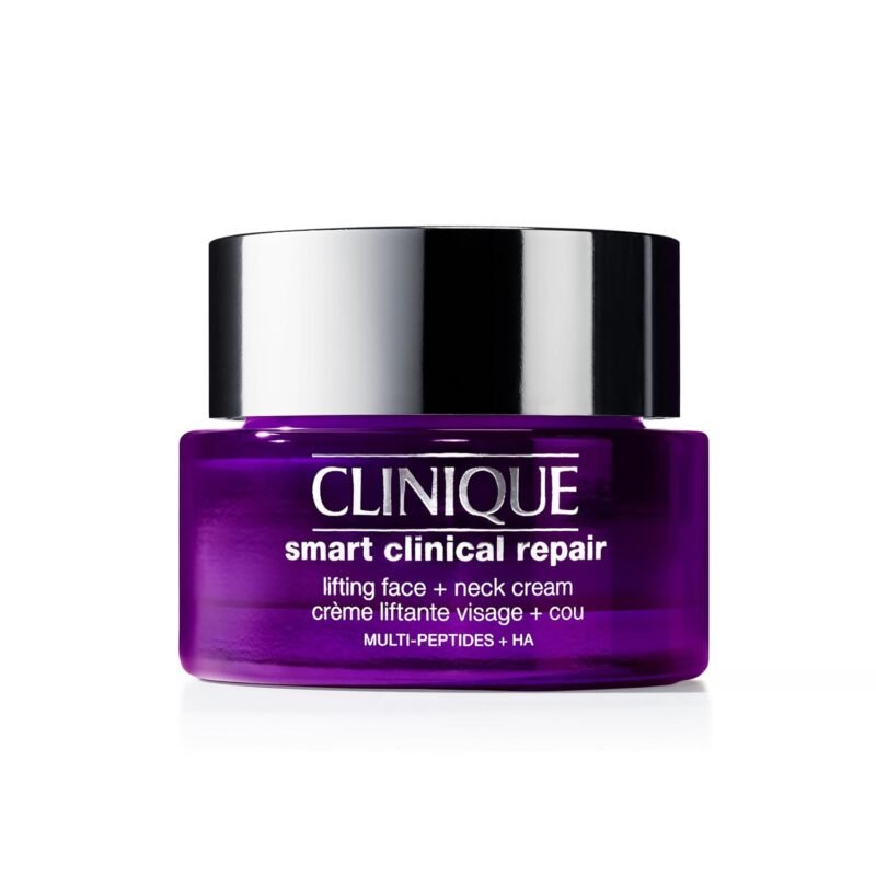 Clinique Smart Clinical Repair Anti Aging Lifting Face + Neck Cream with Peptides + Hyaluronic Acid For All Skin Types | Hydrating