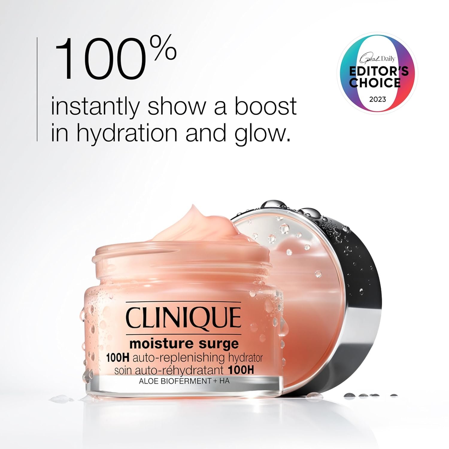 Clinique Moisture Surge 100H Auto-Replenishing Hydrator Oil Free Face Moisturizer | With Hyaluronic Acid, Aloe Bioferment and Vitamins C + E | For All Skin Types | Hydrating + Moisturizing - Image 2