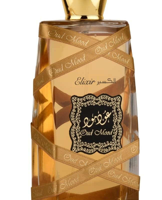 Lattafa Oud Mood Elixir for Unisex Eau de Parfum Spray, 3.4 Ounce / 100 ml