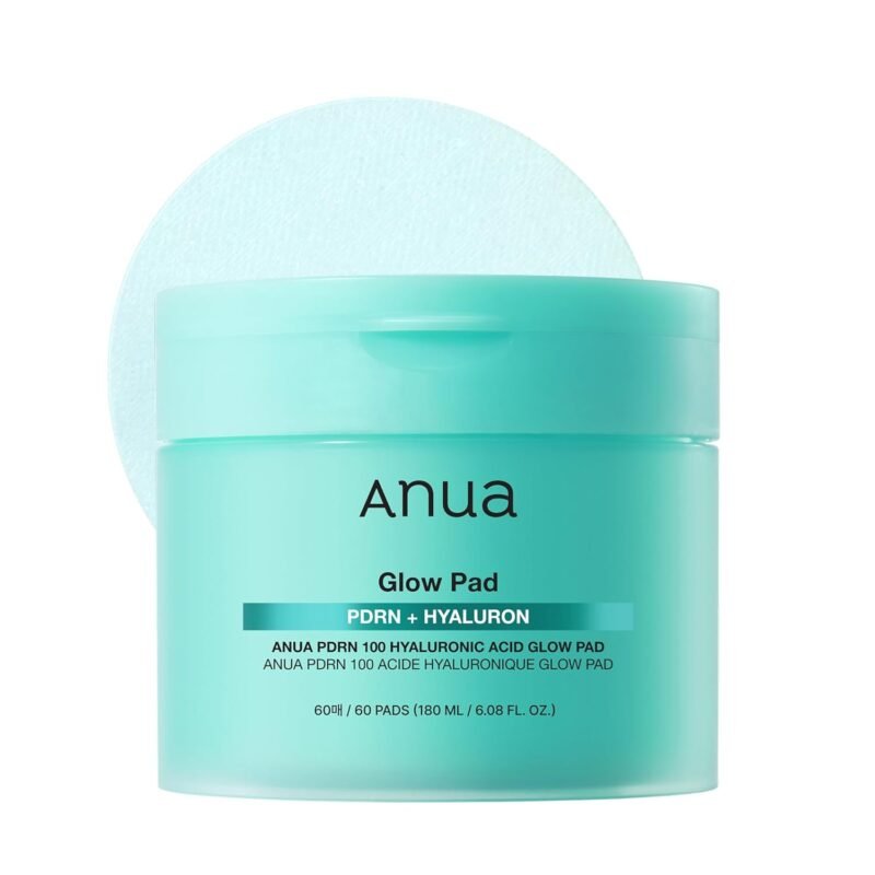Anua PDRN 100 Hyaluronic Acid Pad, Glow-Plumping Korean Face Pad for Daily Skincare & Makeup Prep, Dual-Sided Toner for Radiant Skin & Deep Hydration, Korean Skin Care (180ml, 60 Pads)