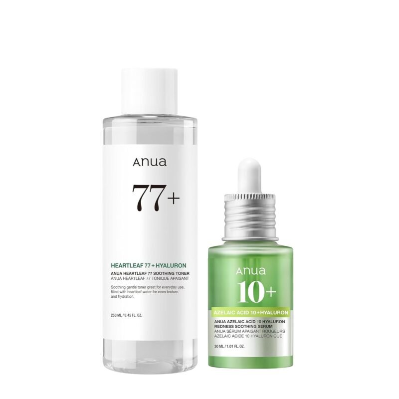 ANUA Gentle Soothing Starter Duo, Azelaic Acid & Heartleaf 77 Soothing Toner, Hydrating, Calming care for Sensitive Skin, Vegan, Korean Skincare Set