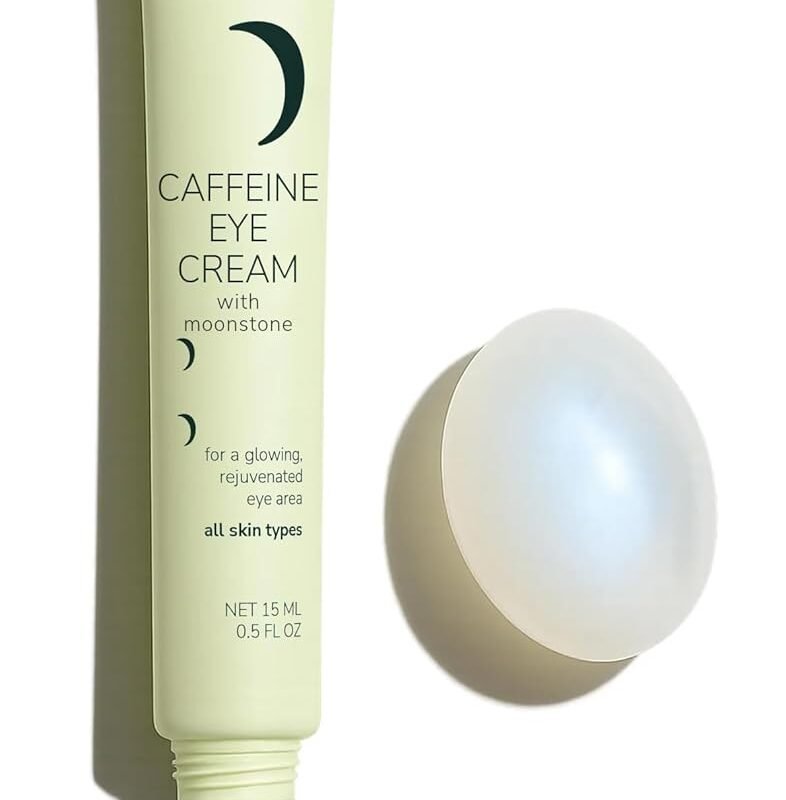 Caffeine Eye Cream for Dark Circles and Puffiness ?C Moonstone Under Eye Cream with Cooling Tip, Retinol, Hyaluronic Acid & Peptides ?C for Wrinkles, Bags, Fine Lines ?C Fragrance-Free