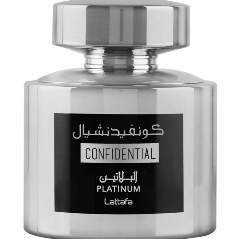 Lattafa Confidential Platinum ?C Fruity, Floral, Woody, Musky ?C Eau de Parfum Spray Long-Lasting Fragrance for Men, 3.4 Ounce / 100 ml